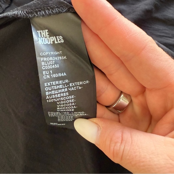 The Kooples Short Blue Dress Wrap Dress Ink Blue Size 1 US Size 4 - Picture 10 of 15